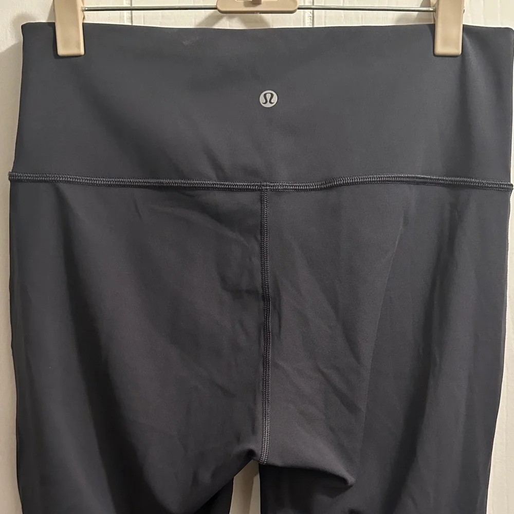 lululemon athletica Dark Gray Leggings with Mesh Accents